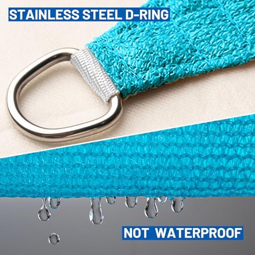 SUNLAX Sun Shade Sail 16'x24' Turquoise Blue Rectangle Custom Size - Image 6