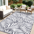 OLANLY Outdoor Rug 8x10 ft Waterproof Reversible Leaf Mat by OLANLY