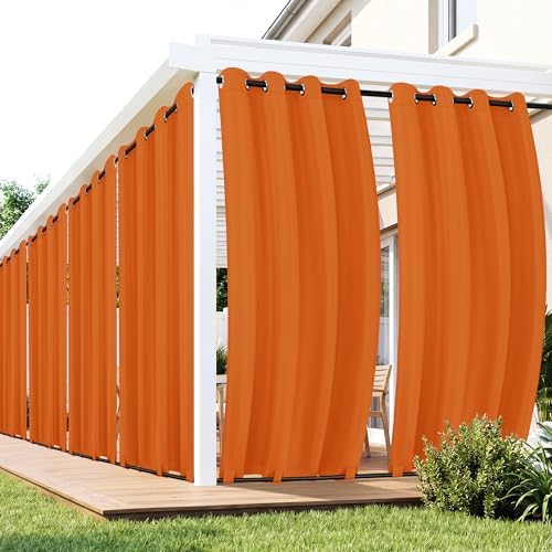 Outdoor Curtains for Patio Waterproof 6 Panels, Porch Sun Shade by RichSets