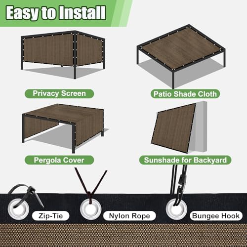 90% Outdoor Sun Shade Cloth, Privacy Screen Sunshades - Image 6