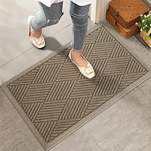 HIYARD Sturdy Front Door Mat, Absorbent Muddy Dirt Resist Welcome Door Mats by HIYARD