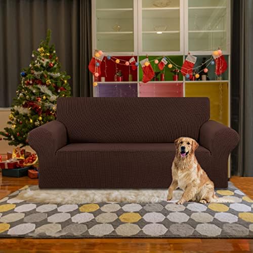 KEKUOU Stretch Loveseat Couch Cover, 2 Cushion Couch Slipcover - Image 2