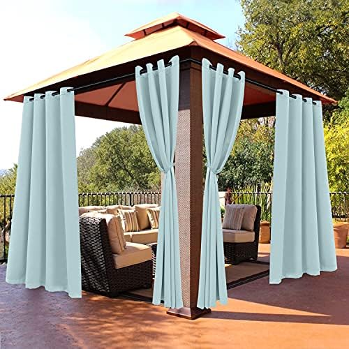 BONZER Outdoor Curtains for Patio Waterproof Weighted Blackout Blinds by Bonzer