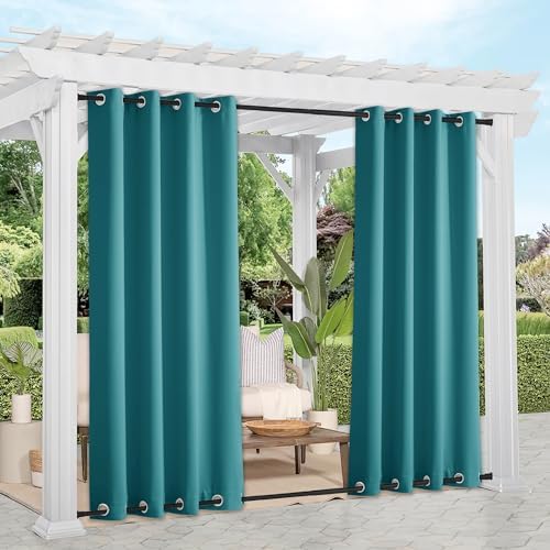 NICETOWN Outdoor Curtains for Patio Waterproof 2 Panels, Windproof Top and by NICETOWN