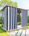 Striped Outdoor Curtains for Patio Waterproof Weatherproof, Sun Blocking by BABE+MAPS