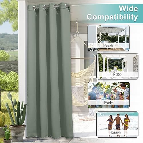 NICETOWN Outdoor Curtainch for Patio Waterproof 140 inch Wide, Rustproof - Image 6