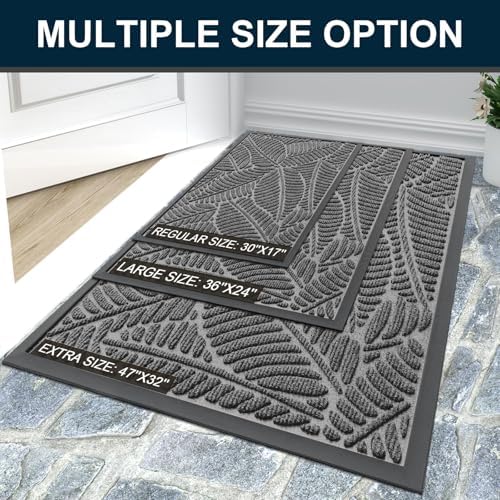Colorxy Waterproof Front Doormat, Sturdy Natural Rubber Door Mat - Image 7