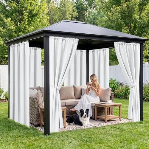 Patio Curtains Outdoor Waterproof, 4 Panels, Rod Pocket Sunshades - Image 4
