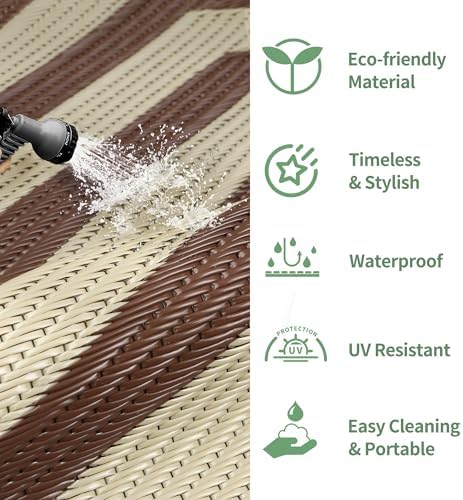 GENIMO Outdoor Rug, Waterproof Plastic Rugs - Image 5