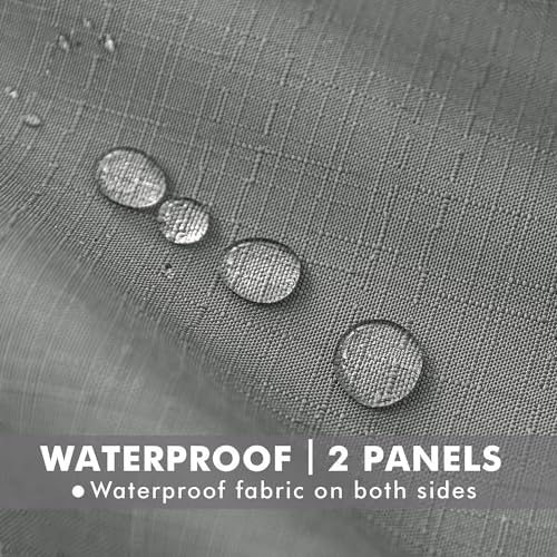 Linen Outdoor Curtains for Patio Waterproof 4 Pcs 110x84 In Light Grey - Image 2