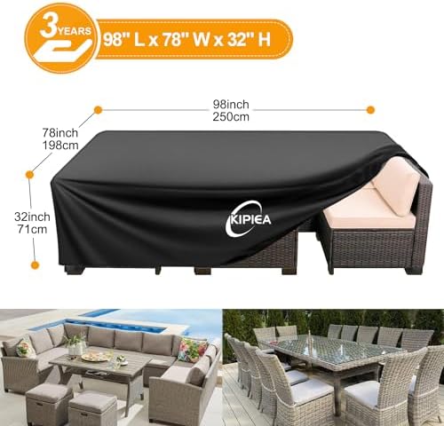 Kipiea Patio Furniture Covers Waterproof Winter, Heavy-Duty 420D Outdoor Patio - Image 2