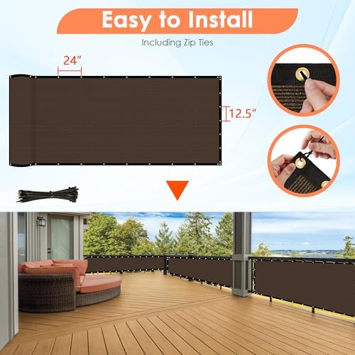 iCover 6x50ft Privacy Screen Fence, Outdoor Fencing Panels, Garden Windscreen - Image 6