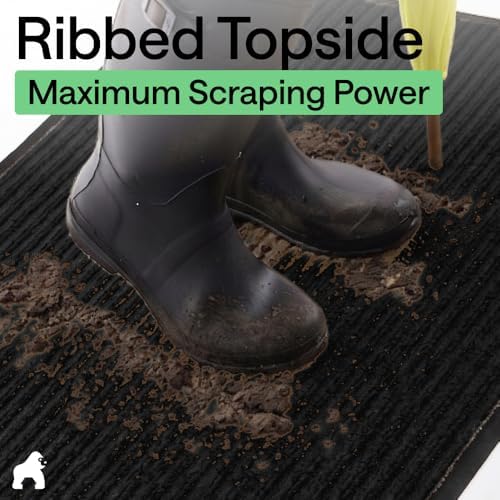GORILLA GRIP Traffic Guard Indoor Outdoor Heavy Duty Door Mat, 70x24 Black - Image 4
