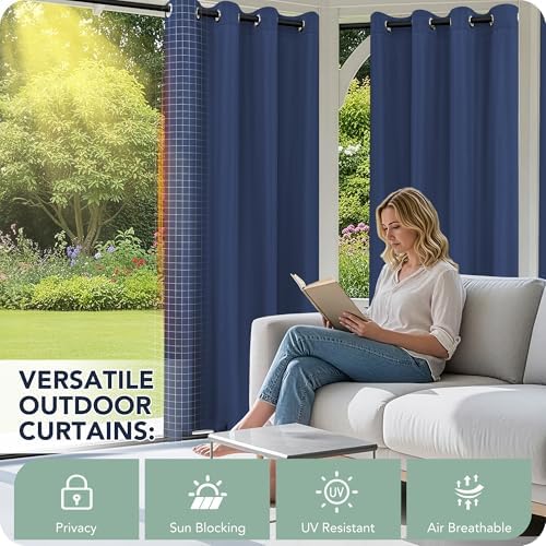 Outdoor Curtains for Patio Waterproof 6 Panels, Porch Sun Shade - Image 3
