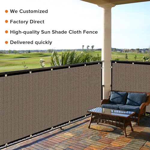 Customizable Privacy Screen Fence 6'X27' Brown Heavy Duty 170 GSM Wind Screen & - Image 7