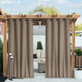 NICETOWN 2 PCs Outdoor Curtains Waterproof Fixed Bottom W52xL84 Soft Brown by NICETOWN