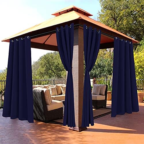 BONZER Outdoor Curtains for Patio Waterproof Weighted Blackout Blinds by Bonzer