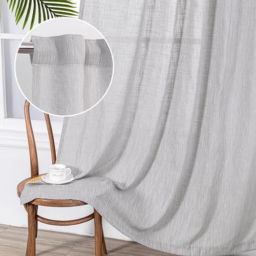 MYSKY HOME Grey Curtains 84 Inch Length, Living Room Curtains & Drapes Boho by MYSKYHOME