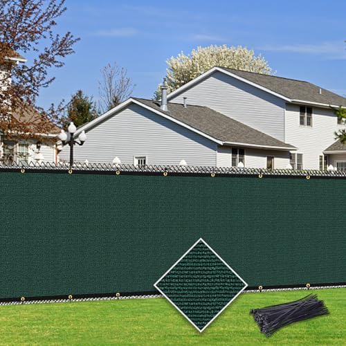 Customizable Privacy Screen Fence 5'X51' Dark Green Heavy Duty 170 GSM Wind by Cisvio