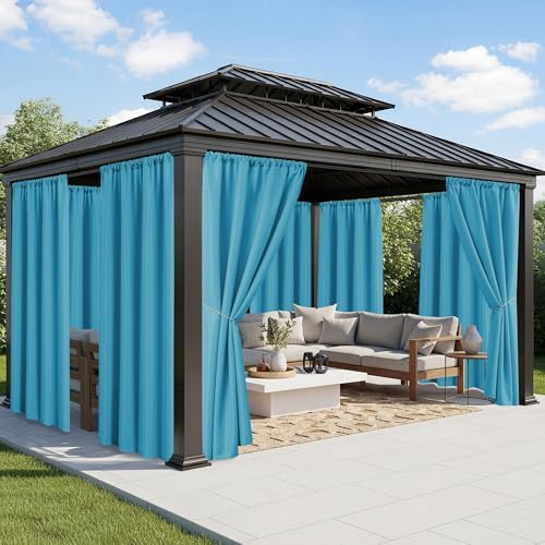 Outdoor Curtains for Patio Waterproof, 8 Panels, Rod Pocket by RichSets