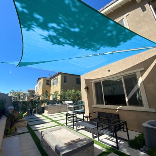 SUNLAX 18' x 18' x 18' Turquoise Triangle Shade Sail UV Block Canopy SS-117 by SUNLAX