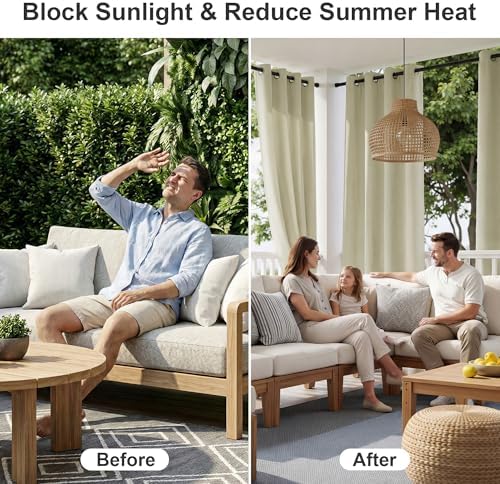 RYB HOME Extra Wide Outdoor Curtains - Image 2