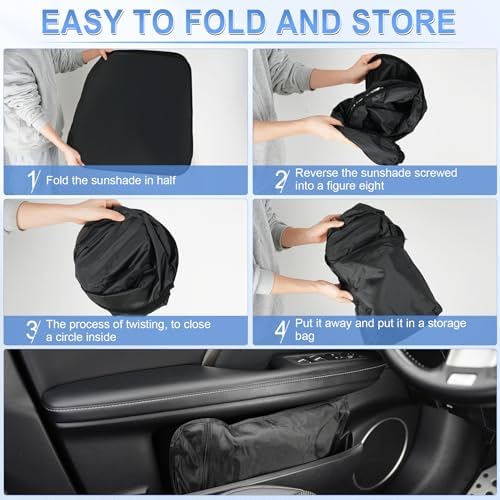 SINGARO 300T Universal Car Windshield Sun Shade, Foldable Reflective - Image 6