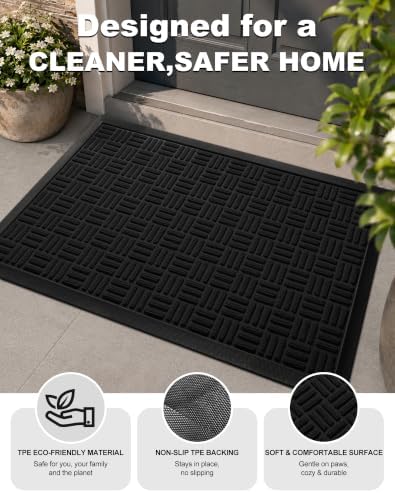 Mibao Front Door Mat Outdoor Entrance, Waterproof Dirt Trapper Doormat - Image 4
