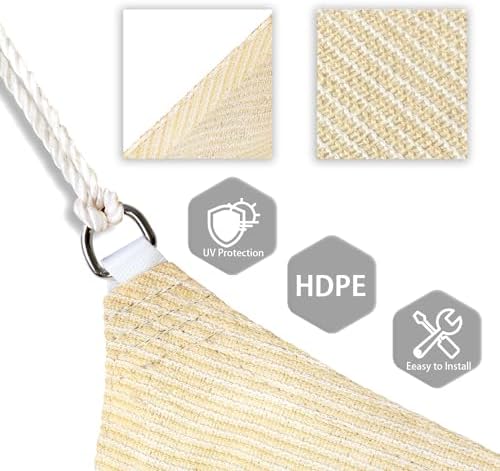 Patio Paradise 3' x 3' x 3' Sun Shade Sail Triangle Canopy Shade Cloth Fabric - Image 3