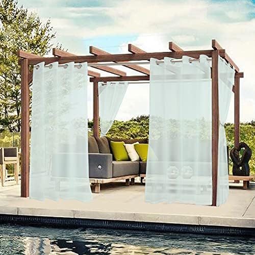 BONZER Sheer Outdoor Curtains for Patio Waterproof 2 Panels - Image 2