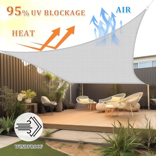 Shade&Beyond 25'X25' Sun Shade Sail Light Grey Rectangle - Image 2