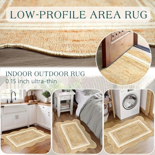 Front Door Rug - 2x3 Jute-Look Doormat Indoor Outdoor Entrance - Image 5