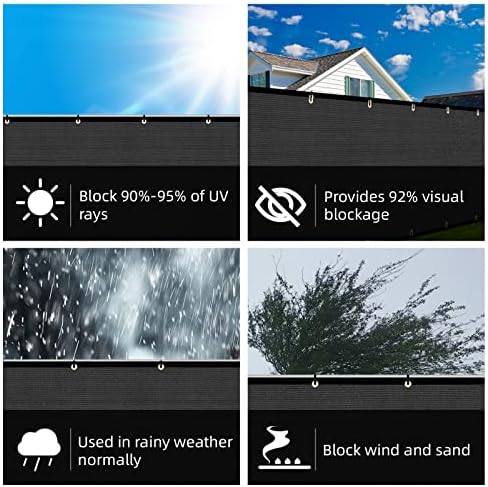 KANAGAWA 3ft x28ft Balcony Privacy Screen Fence, 90% Blockage Heavy Duty 175 - Image 7