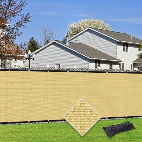 Customizable Privacy Screen Fence 6'X10' Sand Heavy Duty 170 GSM Wind Screen & by Cisvio
