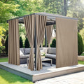 NICETOWN 100% Blackout Linen Outdoor Curtains Windproof 96" L Tan 2 PCs by NICETOWN