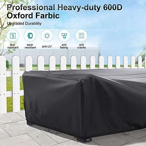 Waterproof Outdoor Patio Furniture Covers 111"L×74"W×28"H Black - Image 6