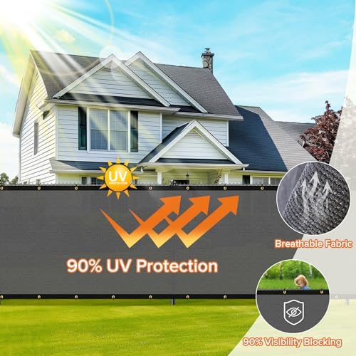Customizable Privacy Screen Fence 6'X13' Dark Grey Heavy Duty 170 GSM Wind - Image 4
