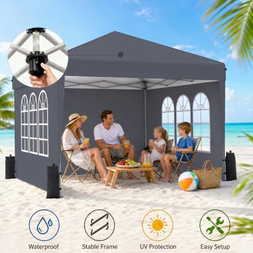10x10 Pop Up Canopy Tent with Sidewall, Commercial - Image 5