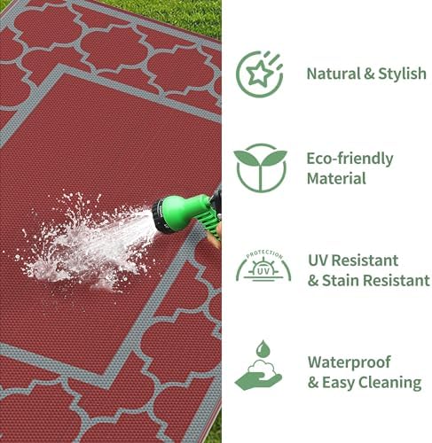 GENIMO Outdoor Rug, Waterproof Plastic Rugs - Image 7