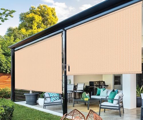 Outdoor Roller Shades for Patio, Cordless Porch Blinds Patio Shades 60"Wx96H - Image 7