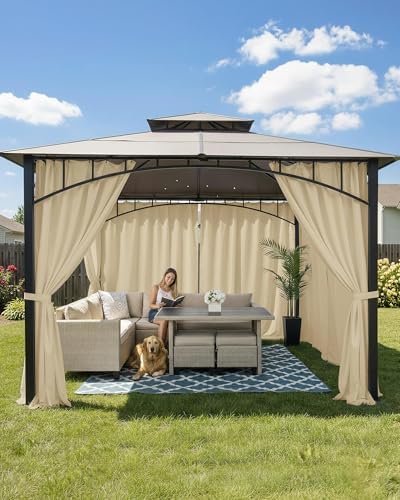 Outdoor Curtains for Patio Waterproof Rod Pocket 8 Pcs 54x95 Inch Cream - Image 2