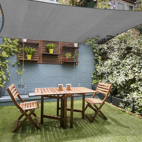 12' x 16' Rectangle Sun Shade Sail, 185 GSM HDPE, Dark Grey by LagemiexShadeProduct