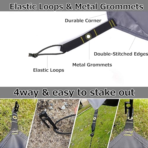 Farfly Tent Footprint Waterproof PU 3000 Easy Set up Heavy Duty Ultralight Tent - Image 4