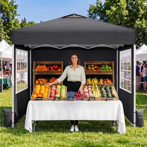 10x10 Pop Up Canopy Tent with Dual Vented Roof, One Push Setup by Unknown