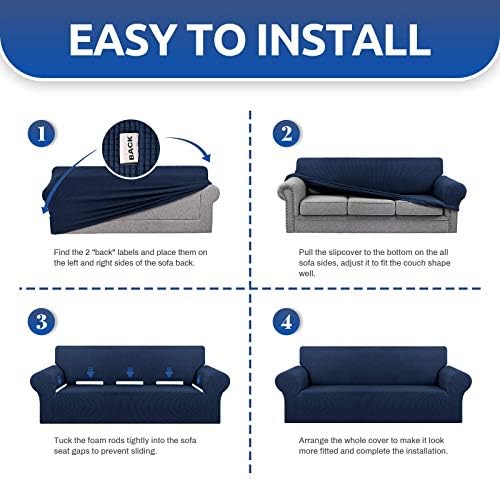 KEKUOU Stretch Loveseat Couch Cover, 2 Cushion Couch Slipcover - Image 6