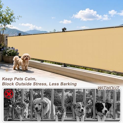 SUNNY GUARD 3.3'x 19.7' Balcony Privacy Screen, HDPE Patio Railing Cover Fence - Image 4