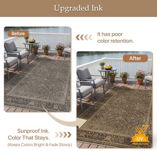 GENIMO Indoor & Outdoor Area Rug 5'x8', Waterproof, Non-Shedding, Easy Cleaning - Image 5