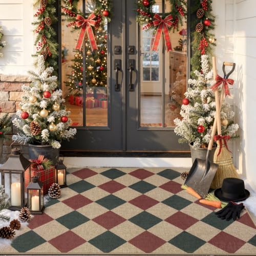 Lahome Christmas Rug, 3x5 Outdoor Christmas Decor Rugs by Lahome