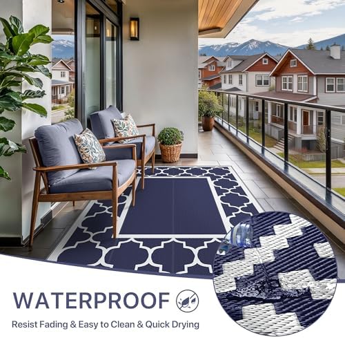 GENIMO Outdoor Rug, Waterproof Plastic Rugs - Image 6