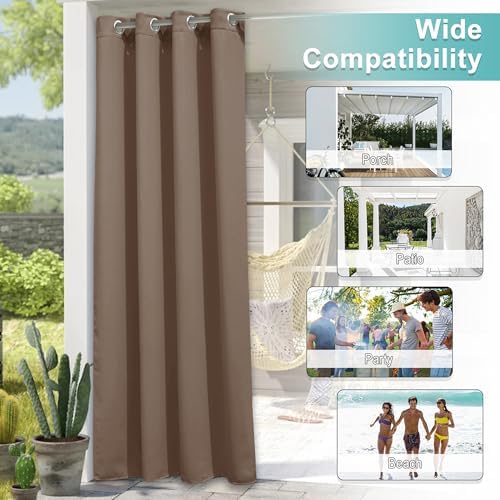 NICETOWN Outdoor Patio Curtain 95 inch Long, Summer Heat Reducing Drapes - Image 3